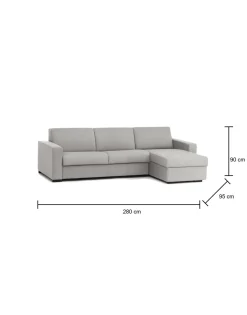 Divano letto con penisola Aika, Cm 280x95h90,<Dmora Best Sale