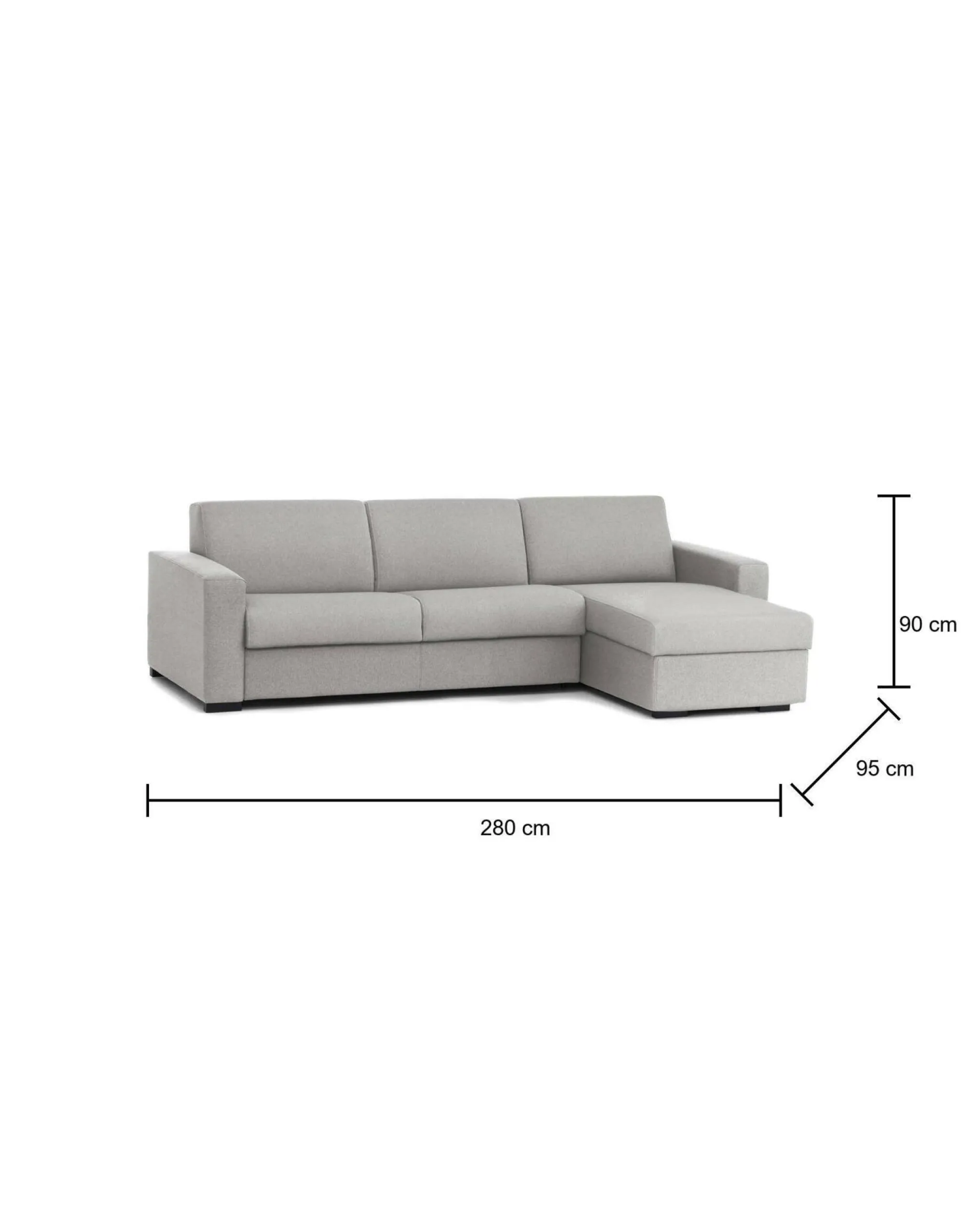 Divano letto con penisola Aika, Cm 280x95h90,<Dmora Best Sale