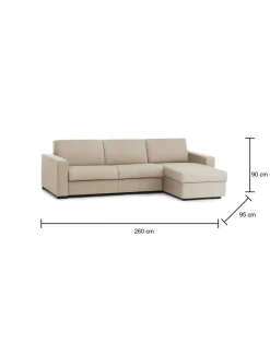 Divano letto con penisola Allegria, Cm 260x95h90,<Dmora Store