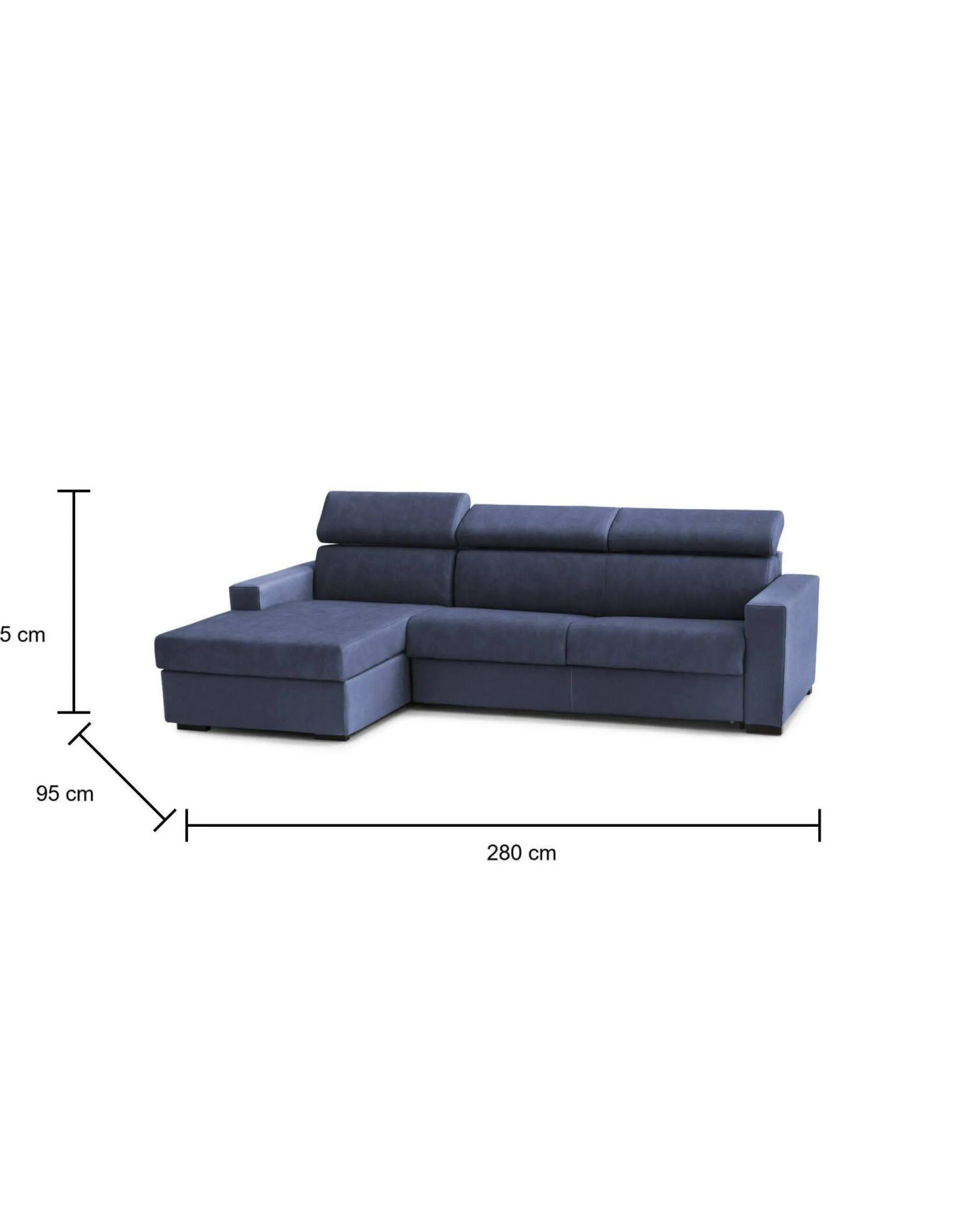 Divano letto con penisola Alibabah, Cm 280x95h85,<Dmora Best