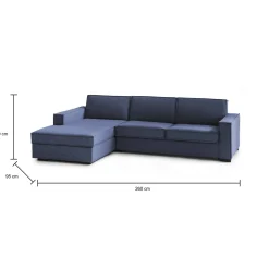 Divano letto con penisola Albenga, Cm 260x95h90,<Dmora Hot