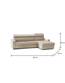 Divano letto con penisola Alibella, Cm 260x95h85,<Dmora Hot