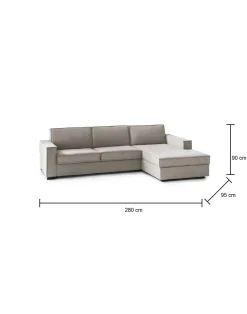 Divano letto con penisola Achico, Cm 280x95h90,<Dmora Sale