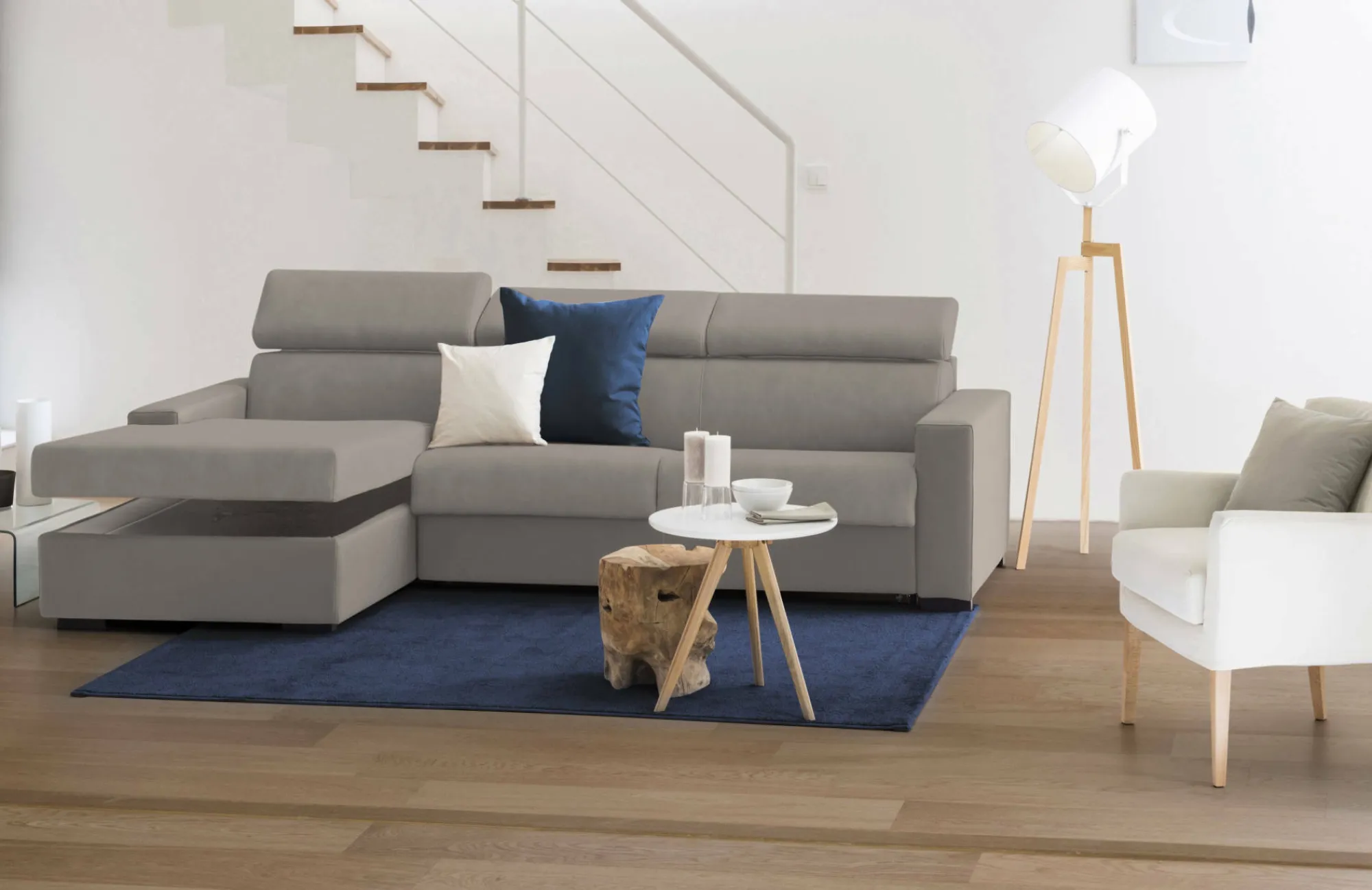 Divano letto con penisola Aloet, Cm 260x95h85,<Dmora Best Sale