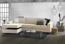 Divano letto con penisola Allaida, Cm 280x95h90,<Dmora Discount