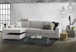 Divano letto con penisola Albenga, Cm 260x95h90,<Dmora Online