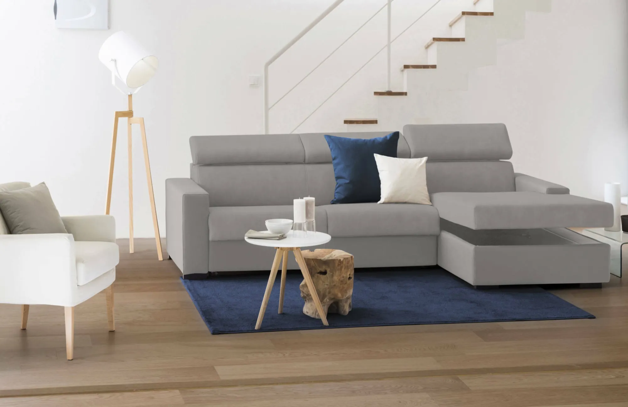 Divano letto con penisola Alibella, Cm 260x95h85,<Dmora Hot