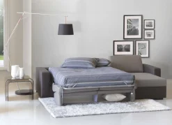 Divano letto con penisola Aika, Cm 280x95h90, Grigio e Antracite<Dmora Best