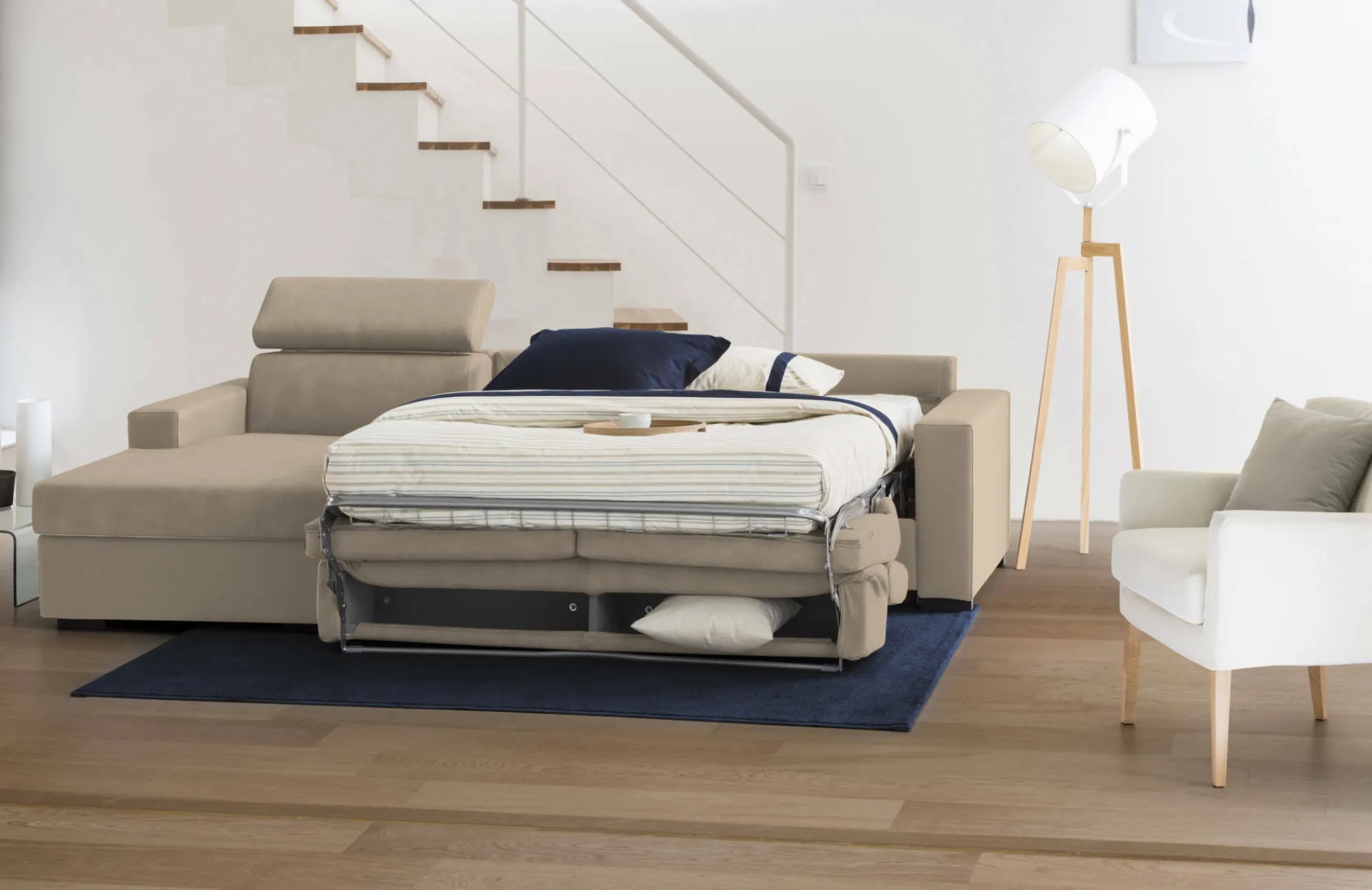 Divano letto con penisola Alibabah, Cm 280x95h85,<Dmora Online