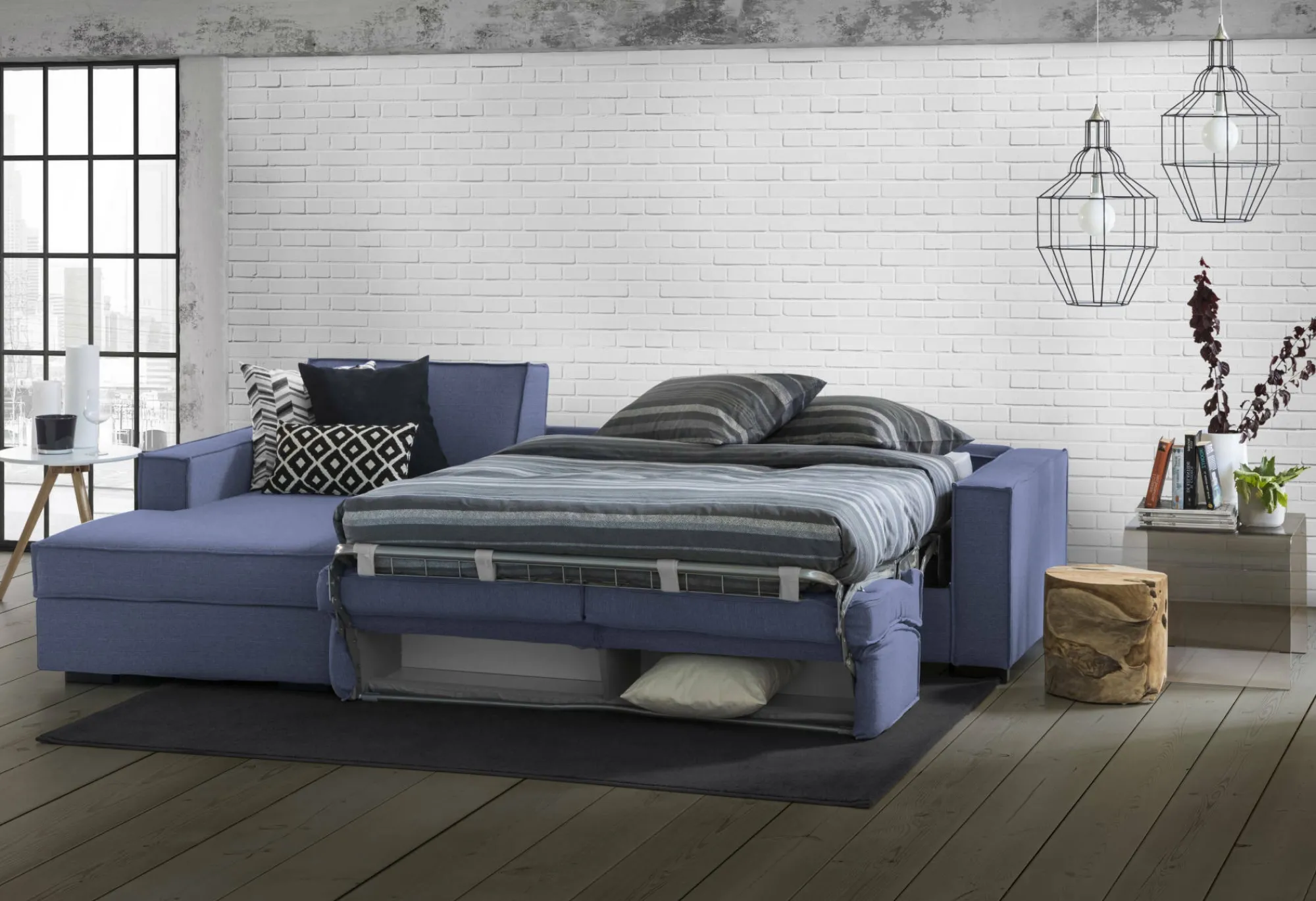 Divano letto con penisola Allaida, Cm 280x95h90,<Dmora Shop