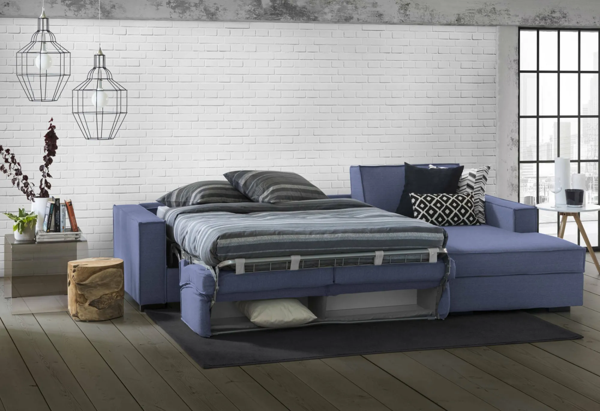 Divano letto con penisola Achico, Cm 280x95h90,<Dmora Flash Sale