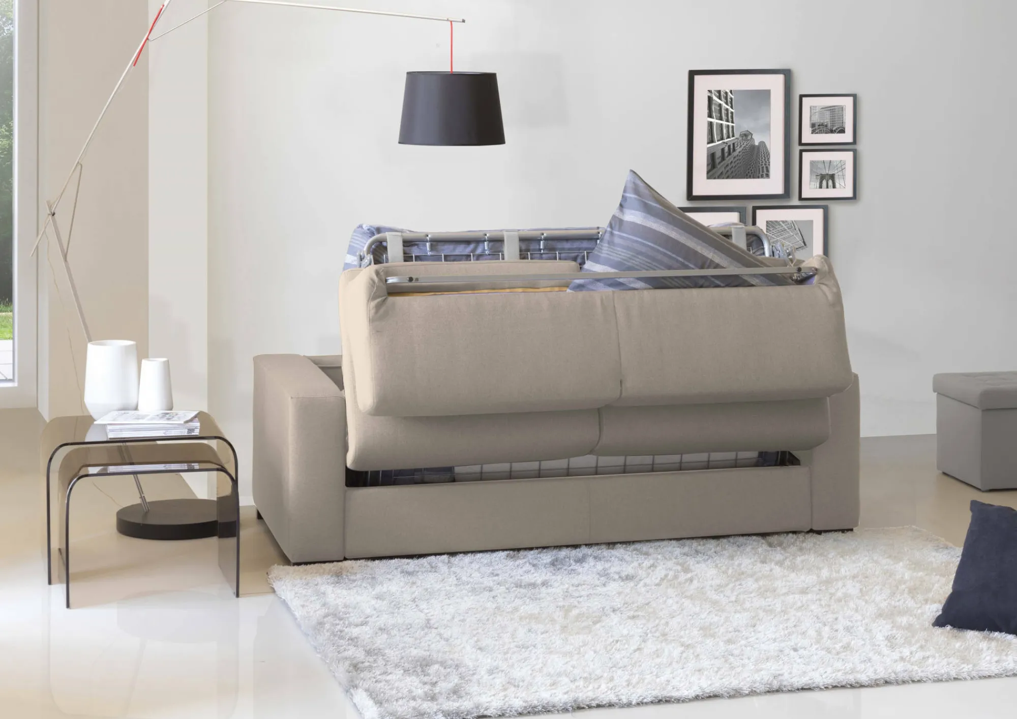 Divano letto con penisola Allevatore, Cm 280x95h85,<Dmora Flash Sale