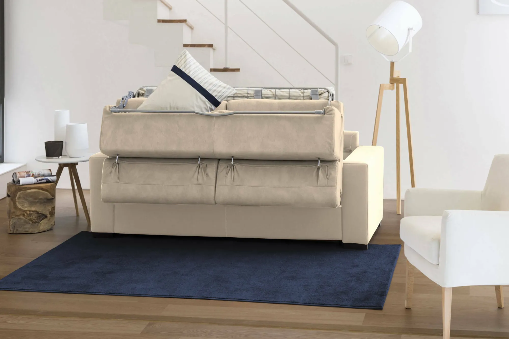 Divano letto con penisola Alibabah, Cm 280x95h85,<Dmora Online