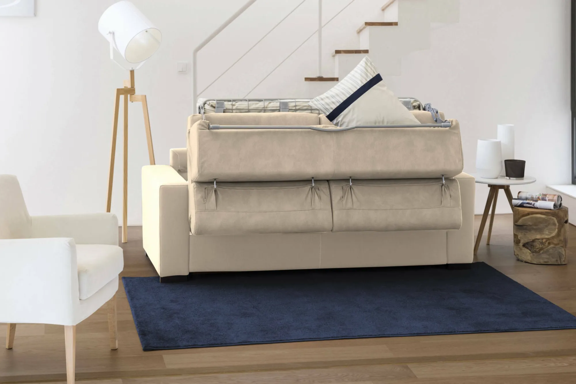 Divano letto con penisola Alibella, Cm 260x95h85,<Dmora Hot