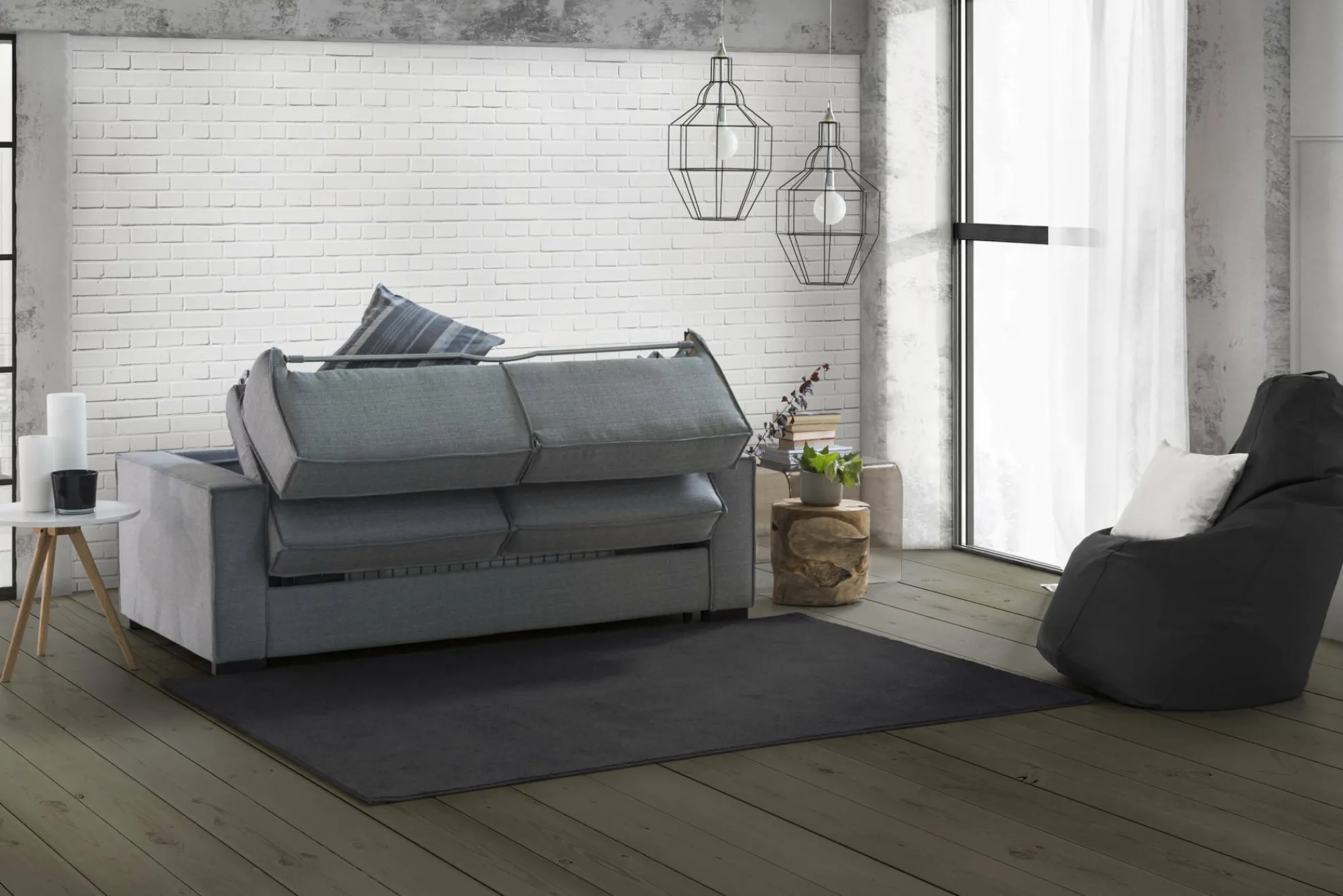 Divano letto con penisola Daaki, Cm 260x95h90,<Dmora Shop