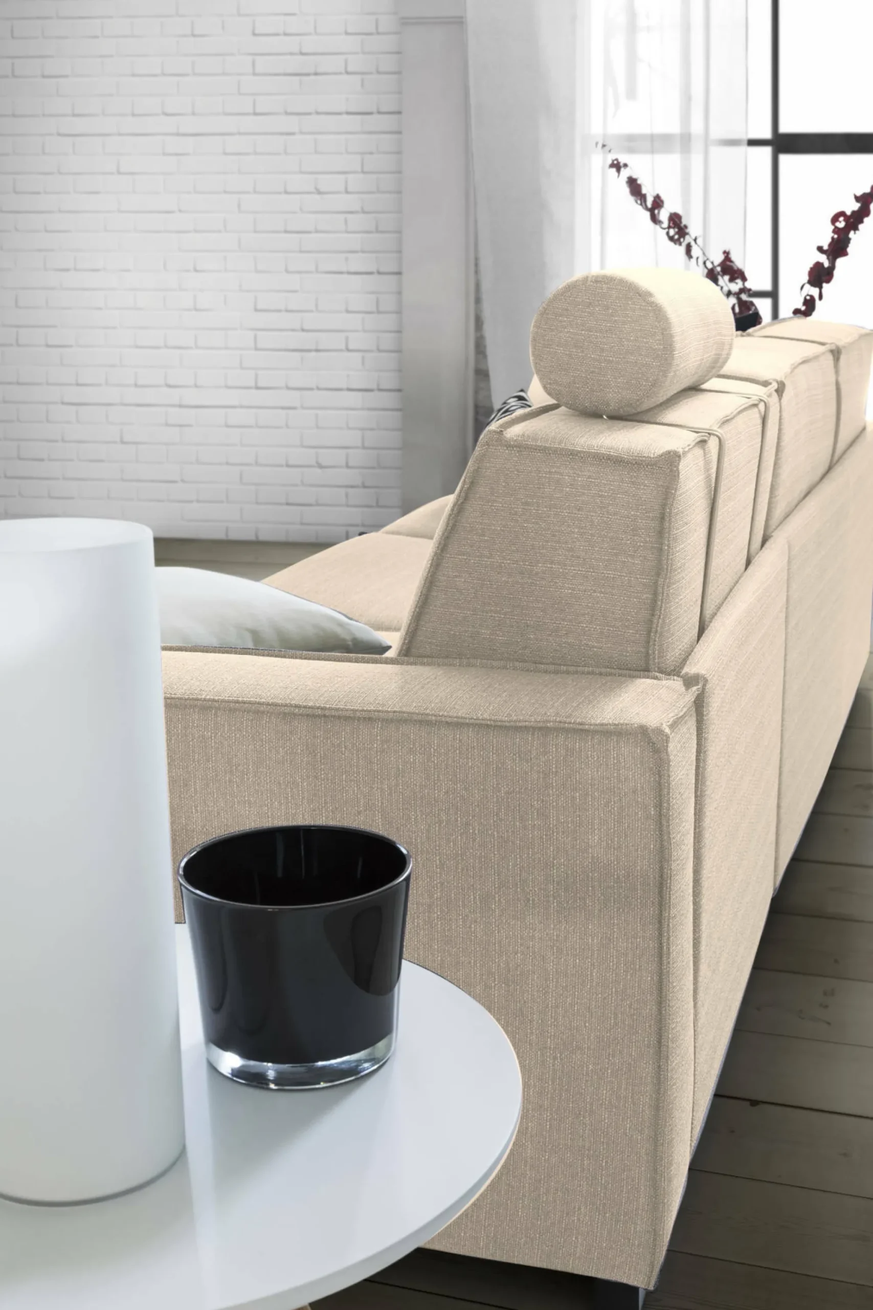 Divano letto con penisola Achico, Cm 280x95h90,<Dmora Hot