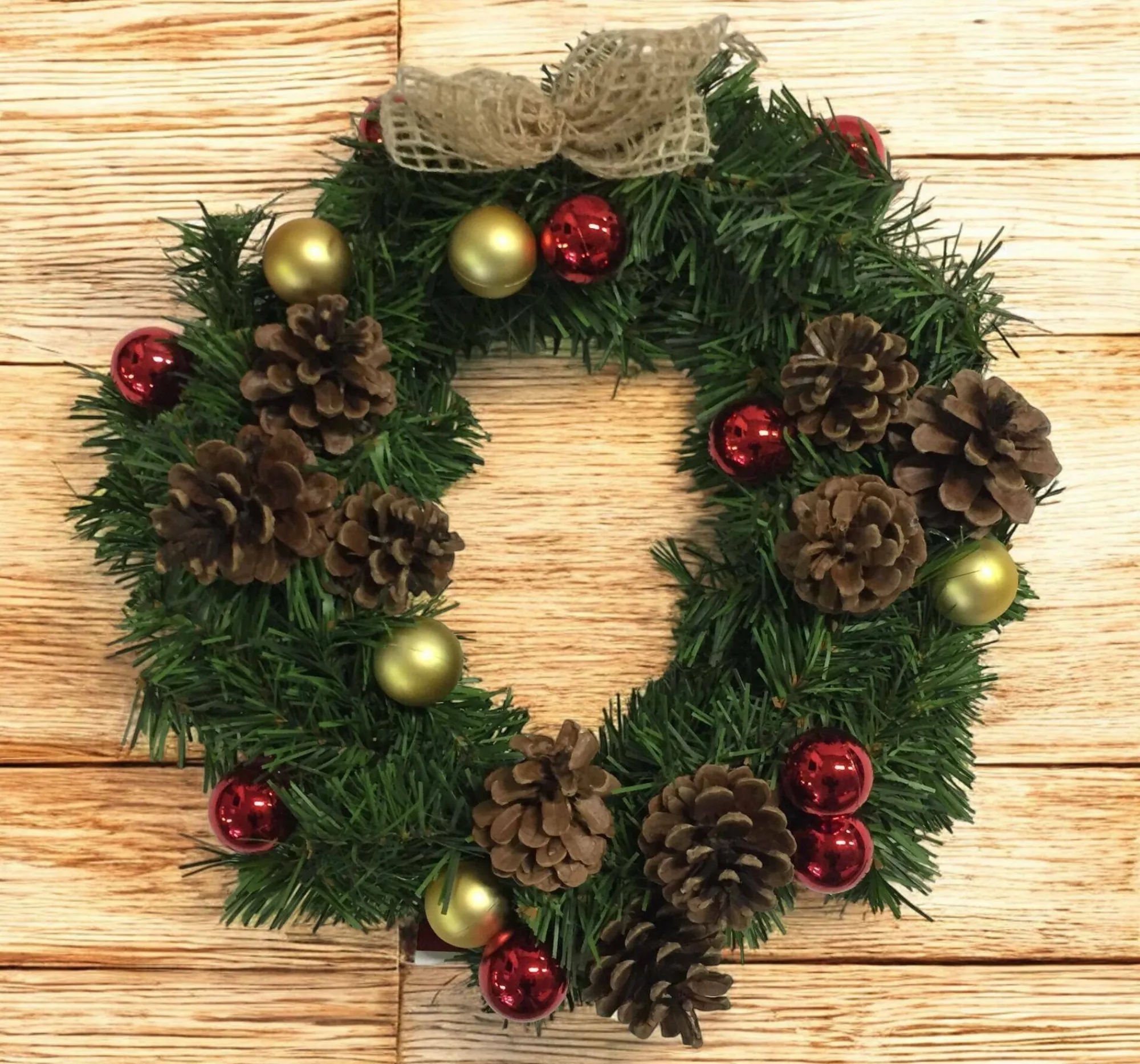 Ghirlanda da Natale Zogno, 35x35 h3 cm, Verde e Rosso<Dmora Sale
