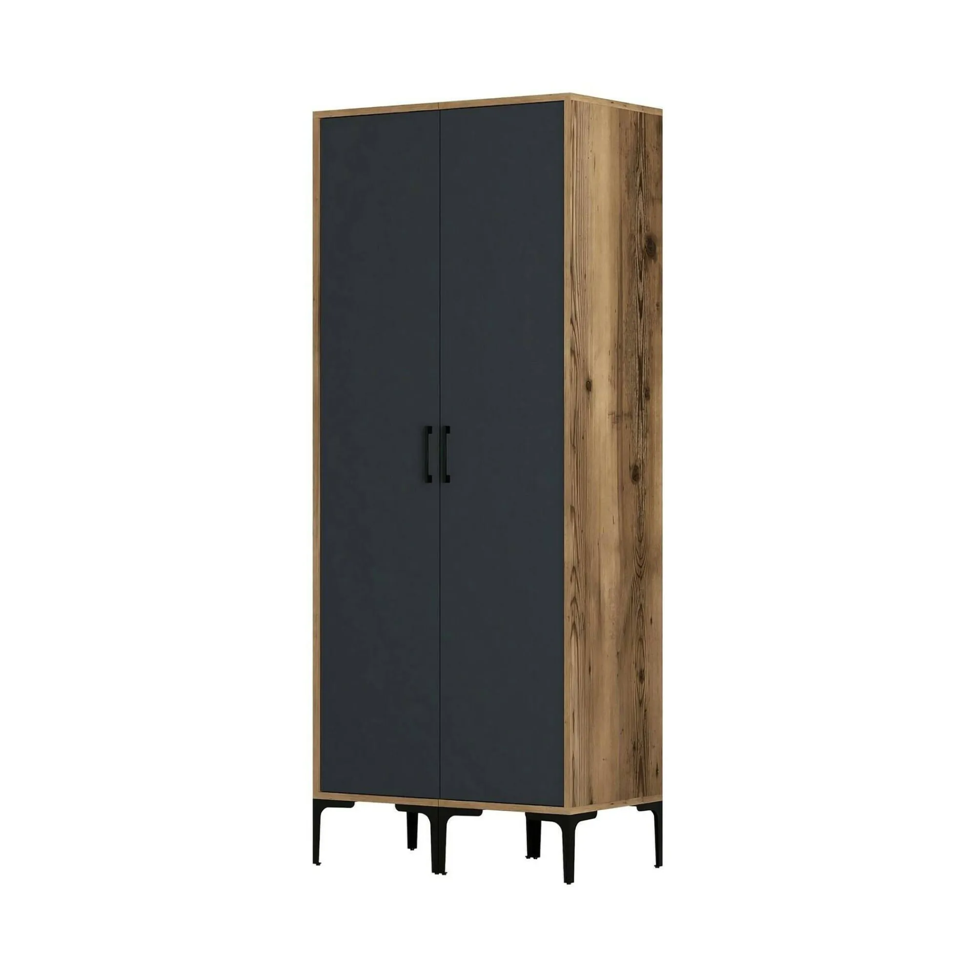 Guardaroba 2 ante Acate, 80x201h48 cm, Noce e Antracite<Dmora Hot