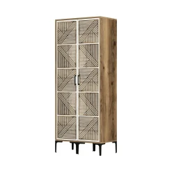Guardaroba 2 ante Acate, 80x201h48 cm, Noce e Bianco<Dmora Online