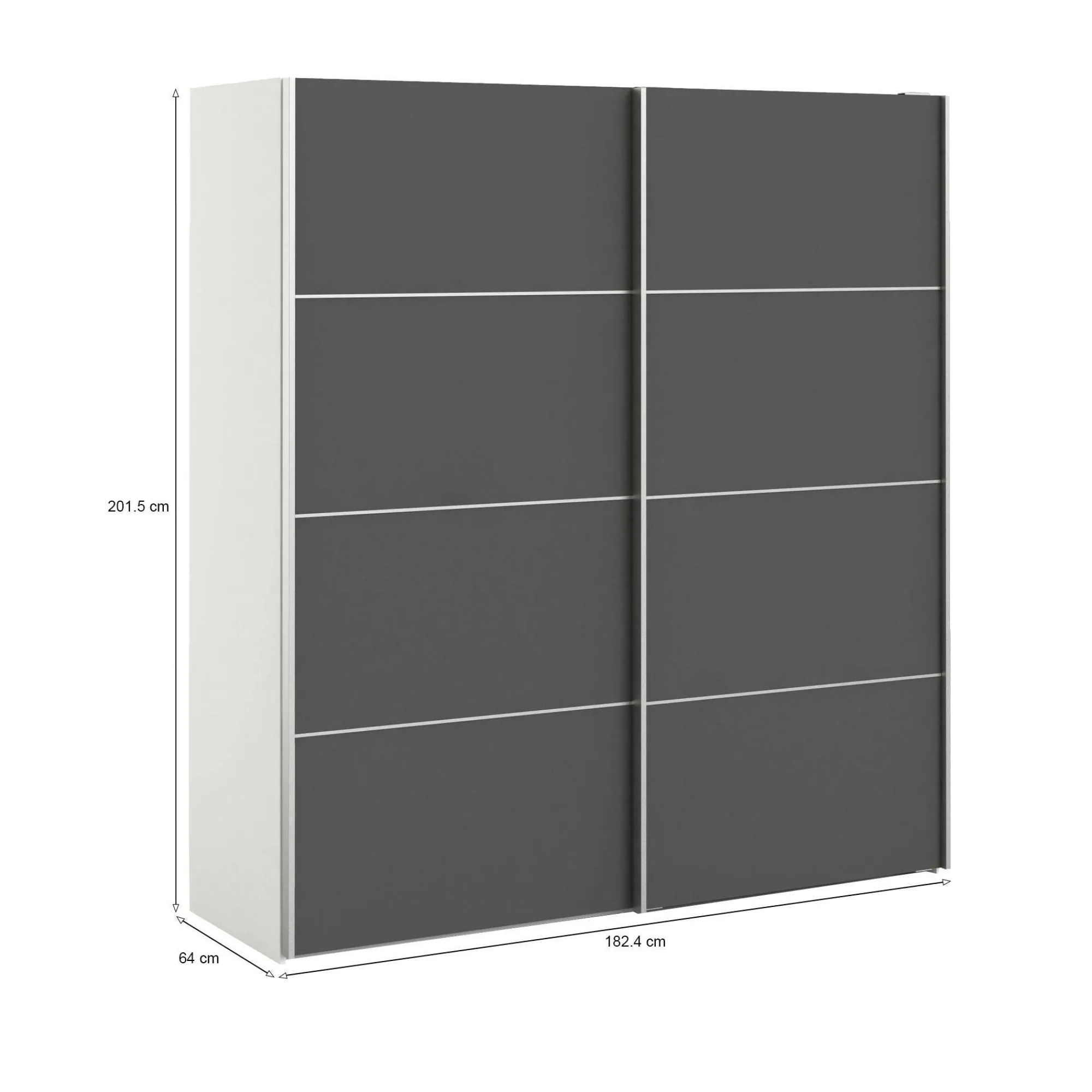 Guardaroba 2 ante Accadia, 182x64 h202 cm, Bianco<Dmora Outlet