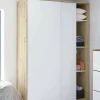 Guardaroba 2 ante Adrenalin, 120x50h200 cm, Bianco e Rovere Nodi<Dmora Clearance
