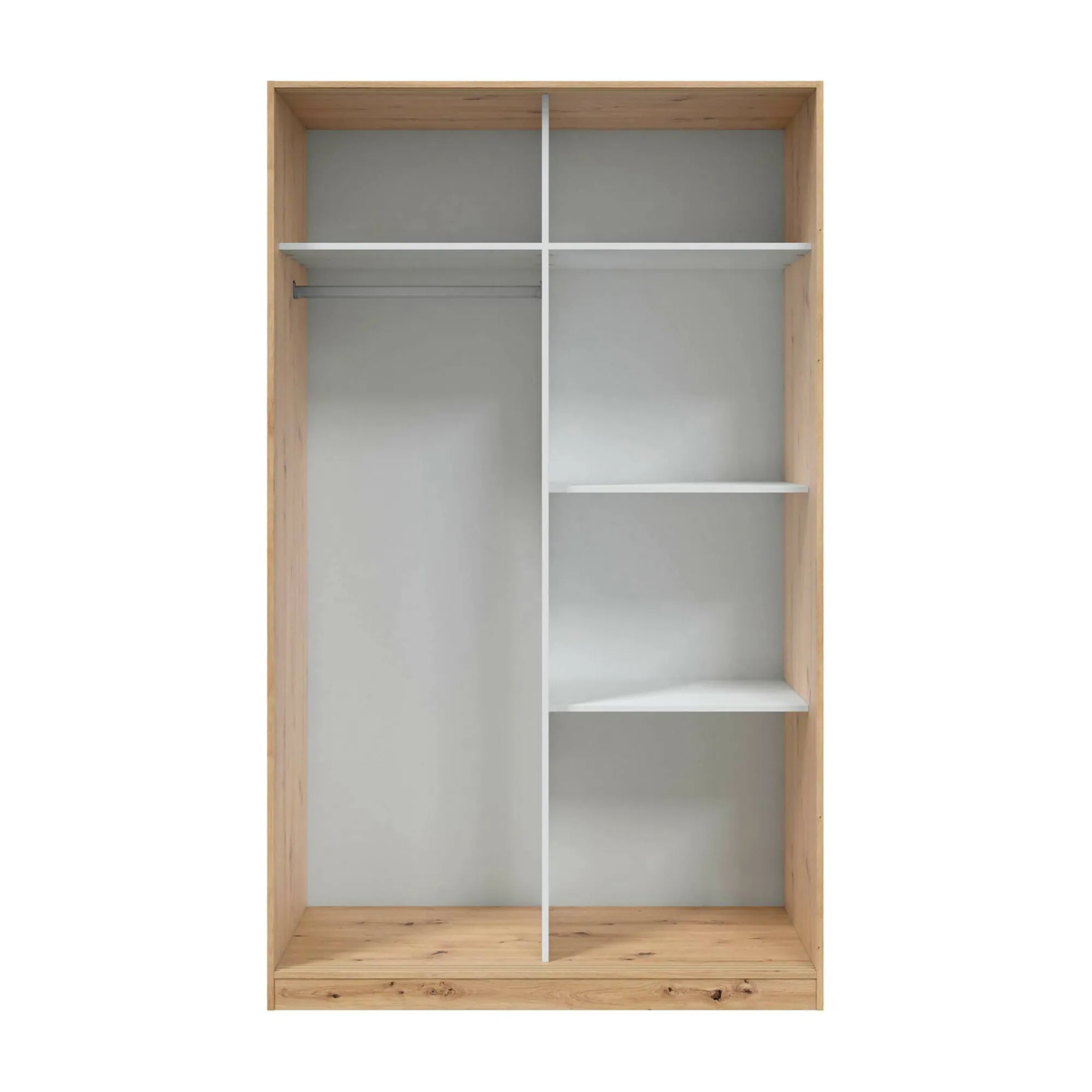 Guardaroba 2 ante Adrenalin, 120x50h200 cm, Bianco e Rovere Nodi<Dmora Clearance