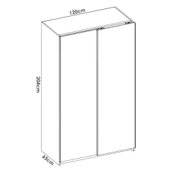 Guardaroba 2 ante Alaika, 120x65h204 cm,<Dmora Best