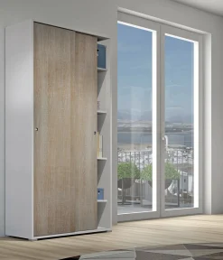 Guardaroba 2 ante Alaysia, 90x45h195 cm, Rovere e Bianco<Dmora Best Sale