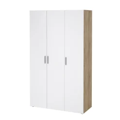 Guardaroba 3 ante Albacore, 50x118 h201 cm, Quercia e Bianco<Dmora Outlet