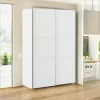 Guardaroba 2 ante Almese, 68x147 h220 cm, Bianco e Grigio<Dmora Flash Sale