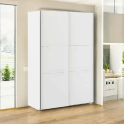 Guardaroba 2 ante Almese, 68x147 h220 cm, Bianco e Grigio<Dmora Flash Sale