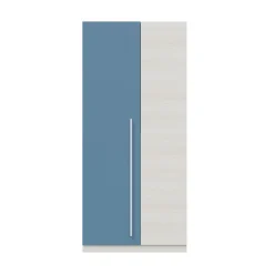 Guardaroba 2 ante Alpine, 90x52h200 cm, Bianco e Blu<Dmora Sale