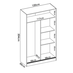 Guardaroba 2 ante Alyson, 120x50h204 cm,<Dmora Flash Sale