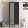 Guardaroba 2 ante Anfo, 80x201h48 cm, Noce e Antracite<Dmora Discount