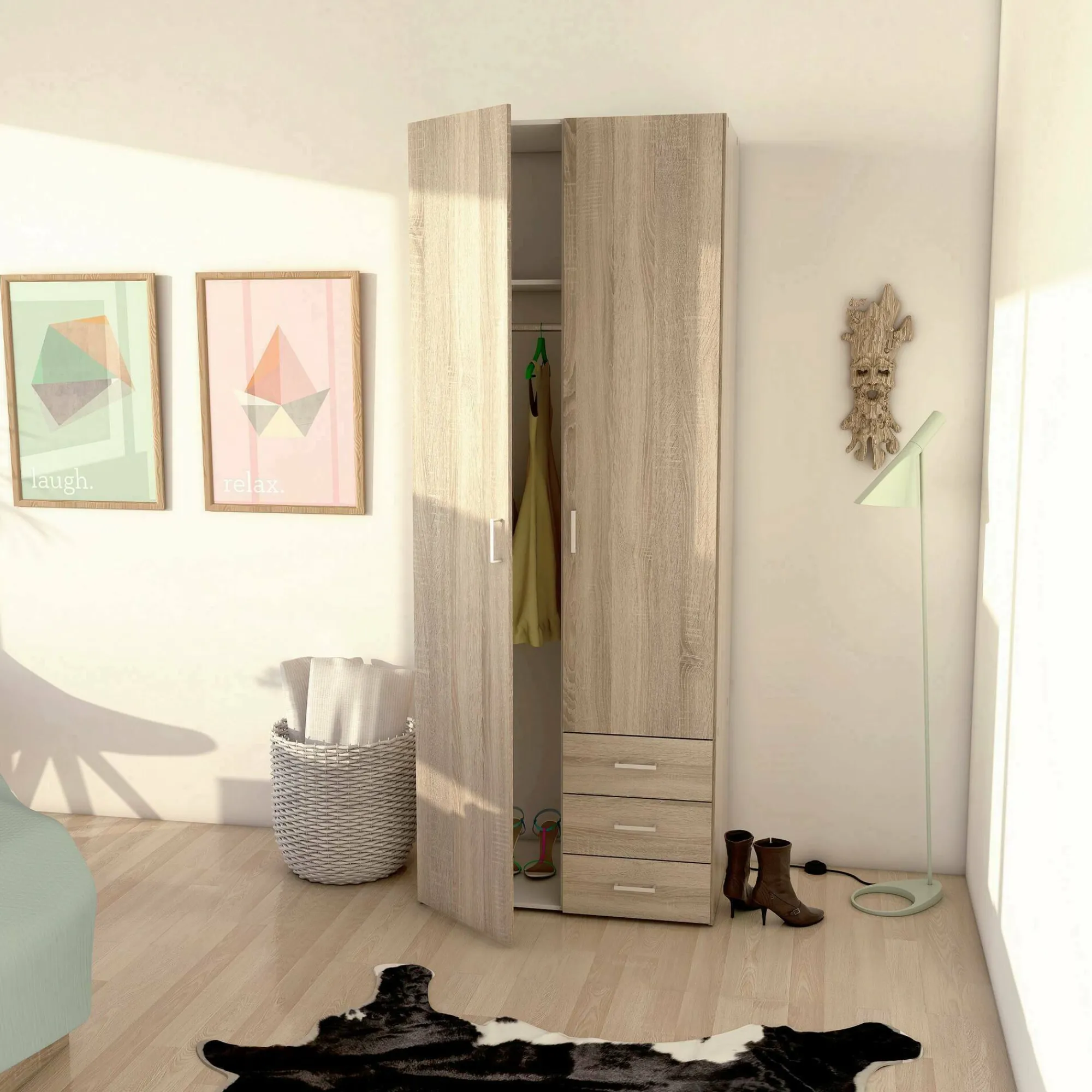Guardaroba 2 ante Apollina, 78x50 h200 cm,<Dmora Best Sale
