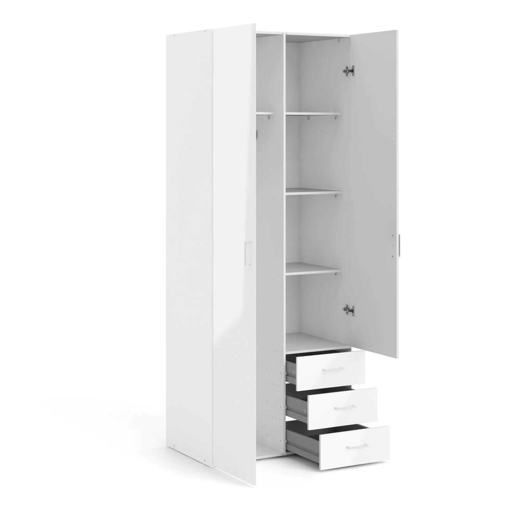 Guardaroba 2 ante Apollina, 78x50 h200 cm, Bianco<Dmora Cheap