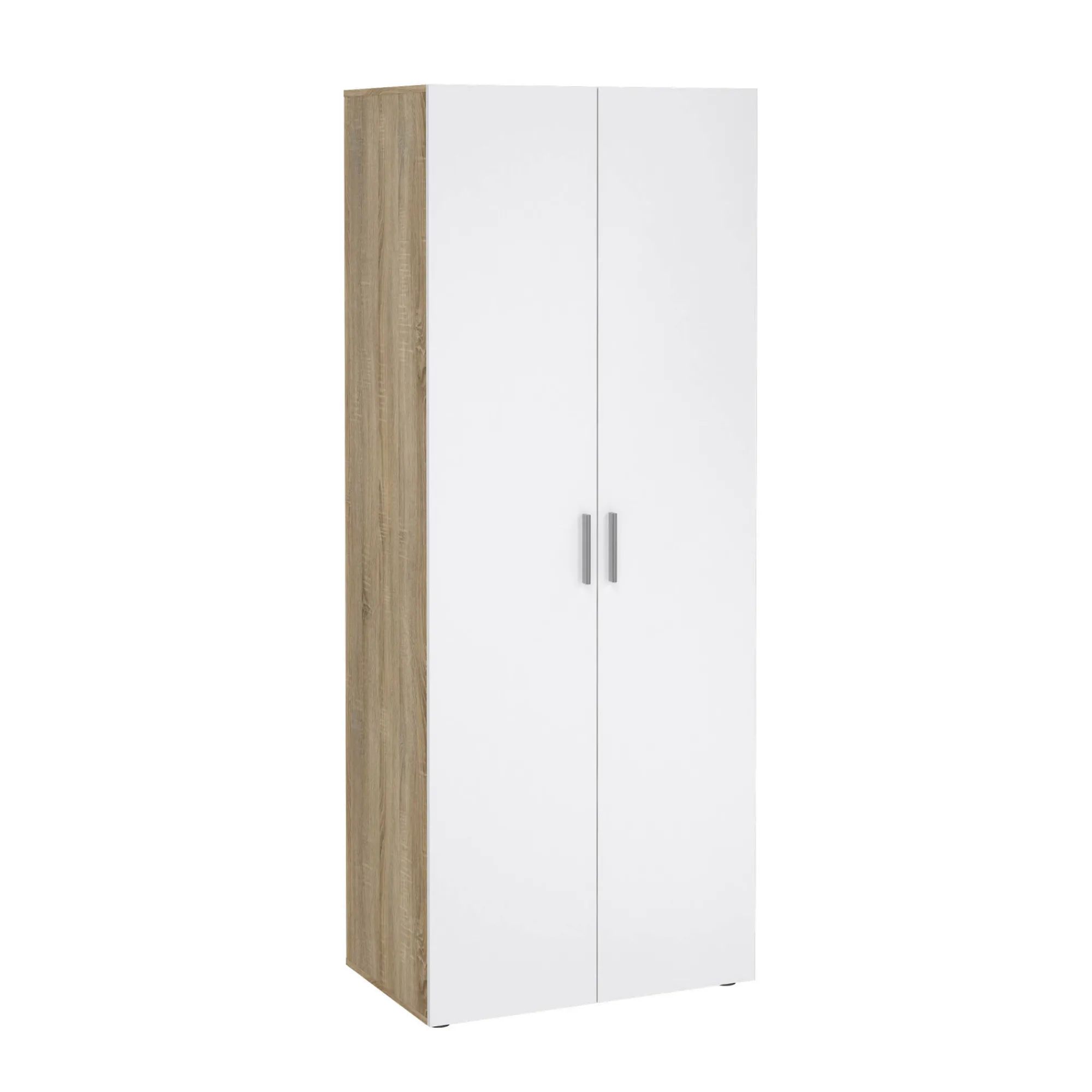 Guardaroba 2 ante Arg, 50x79 h201 cm, Quercia e Bianco<Dmora Discount