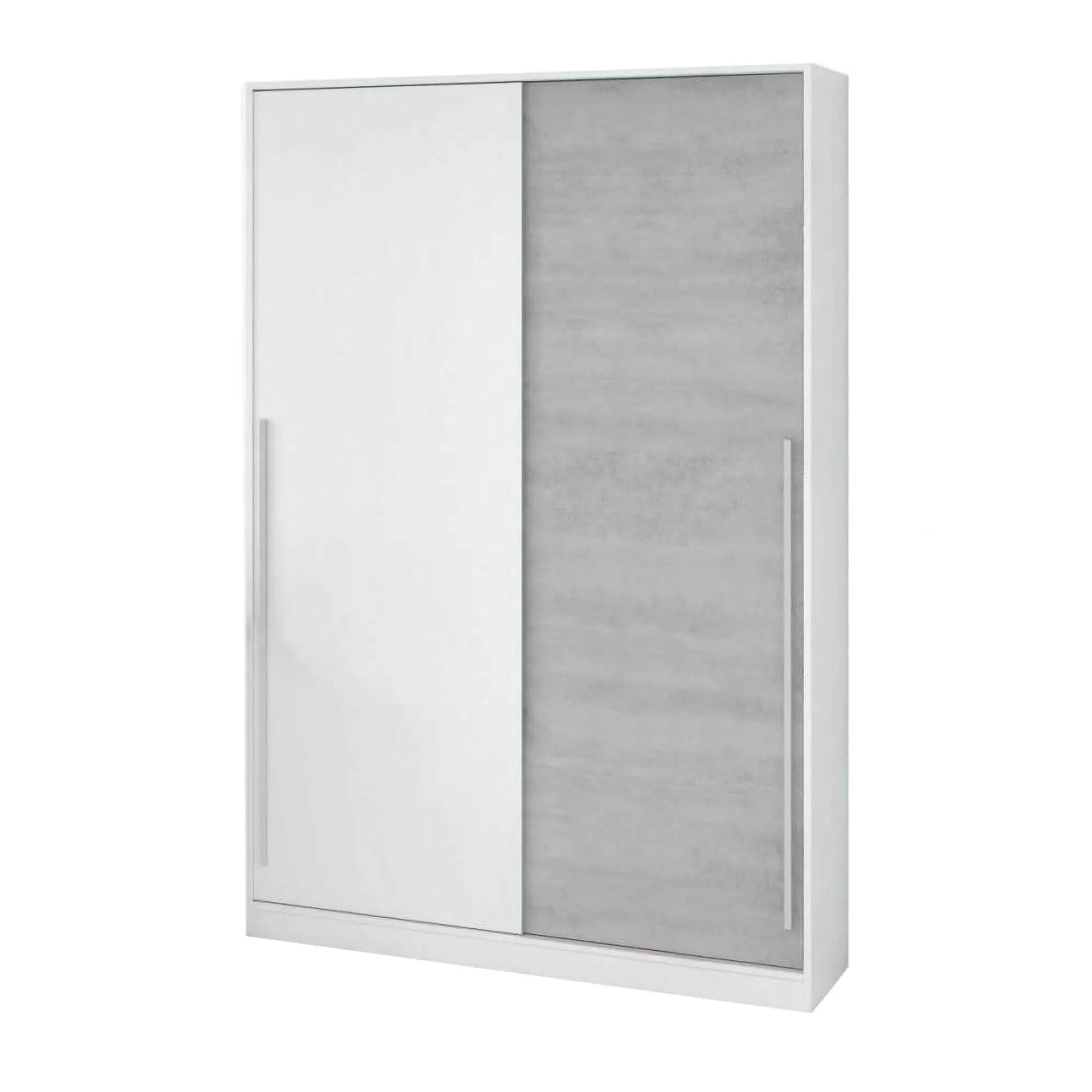 Guardaroba 2 ante Aristode, 120x50h200 cm, Cemento e Bianco<Dmora Cheap