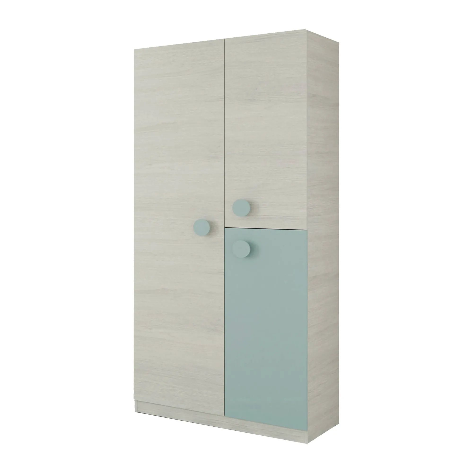 Guardaroba 3 ante Aronia, 90x52h200 cm, Grigio e Verde acqua<Dmora Hot