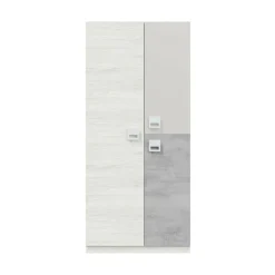 Guardaroba 3 ante Aronia, 90x52h200 cm, Grigio e Cemento<Dmora Store