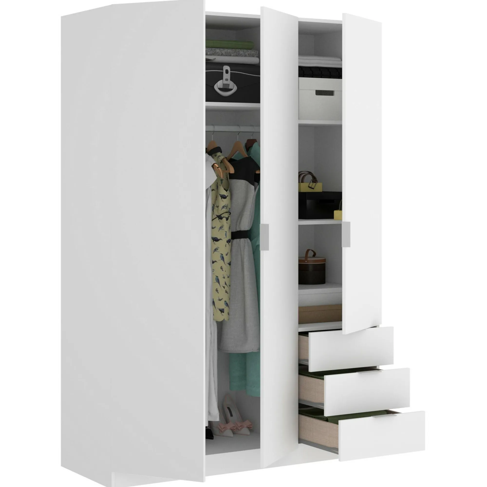 Guardaroba 3 ante Astru, 121x52h184 cm,<Dmora Shop