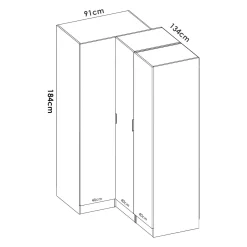 Guardaroba 3 ante Australia, 133x91h184 cm,<Dmora Cheap