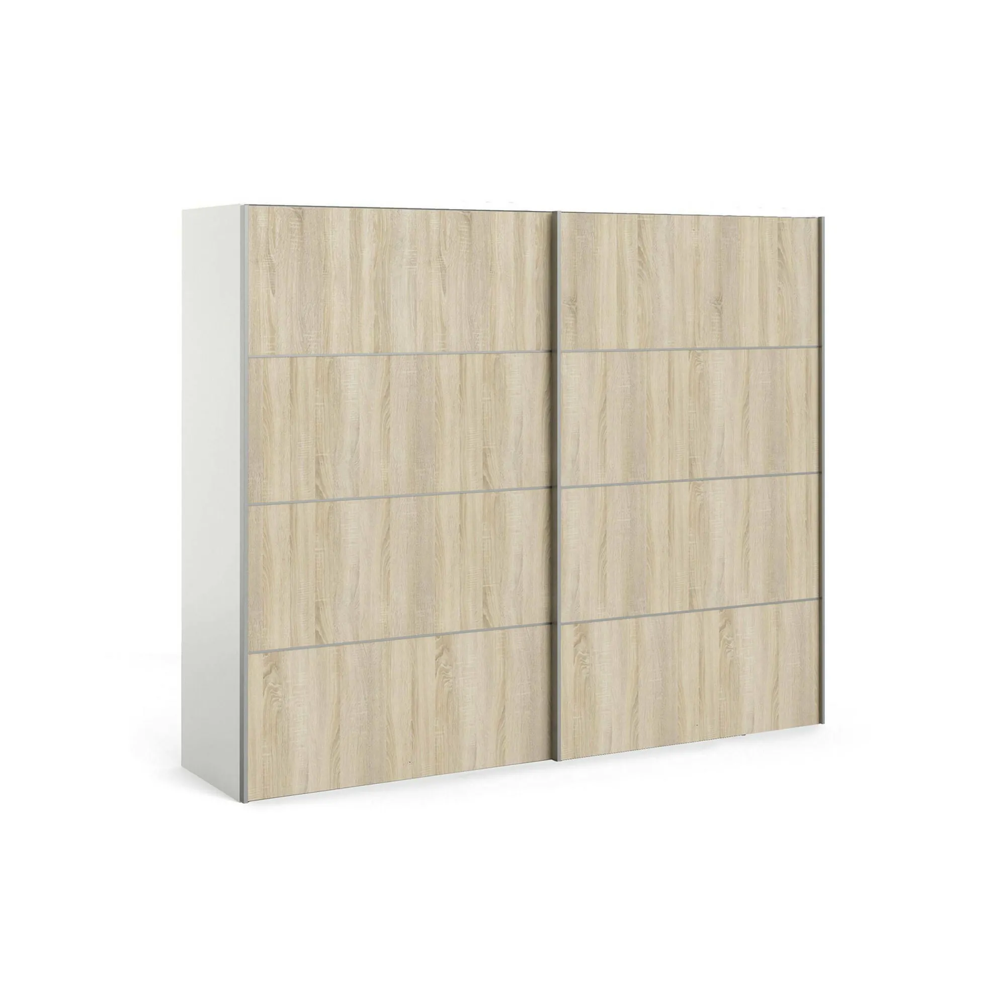 Guardaroba 2 ante Avelengo, 243x64 h202 cm, Bianco e Quercia<Dmora Best Sale
