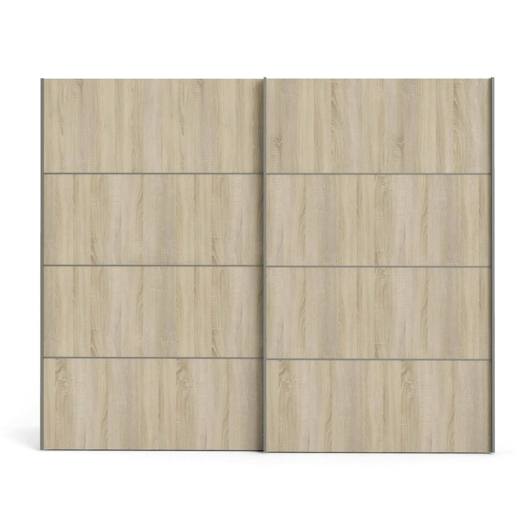 Guardaroba 2 ante Avelengo, 243x64 h202 cm, Bianco e Quercia<Dmora Best Sale