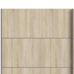 Guardaroba 2 ante Avelengo, 243x64 h202 cm, Bianco e Quercia<Dmora Best Sale