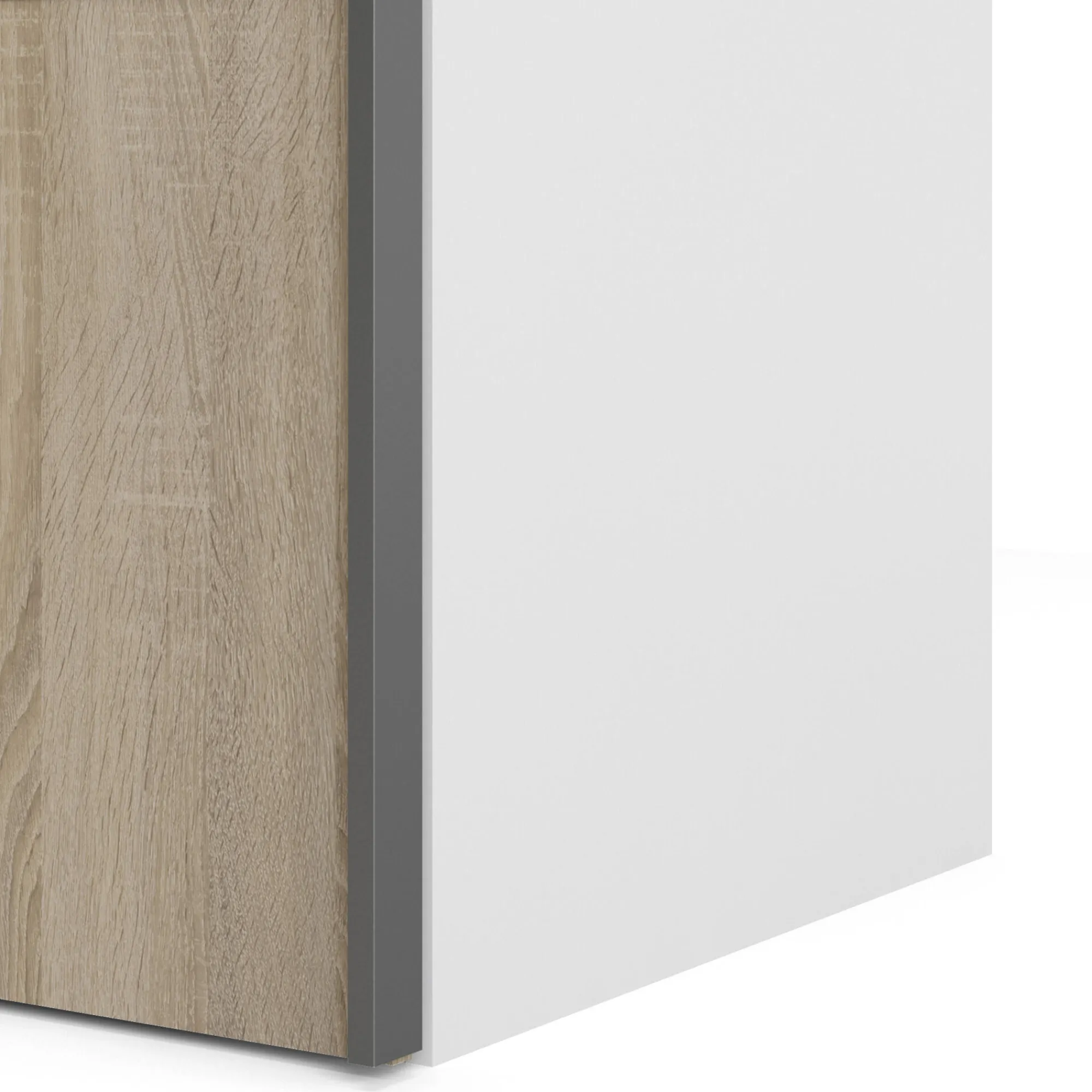 Guardaroba 2 ante Avelengo, 243x64 h202 cm, Bianco e Quercia<Dmora Best Sale