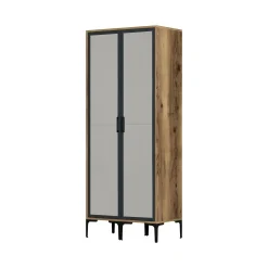 Guardaroba 2 ante Bagnone, 80x201h48 cm, Noce e Antracite<Dmora Hot