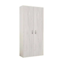 Guardaroba 2 ante Bandu, 80x52h170 cm, Bianco e Rovere<Dmora Shop