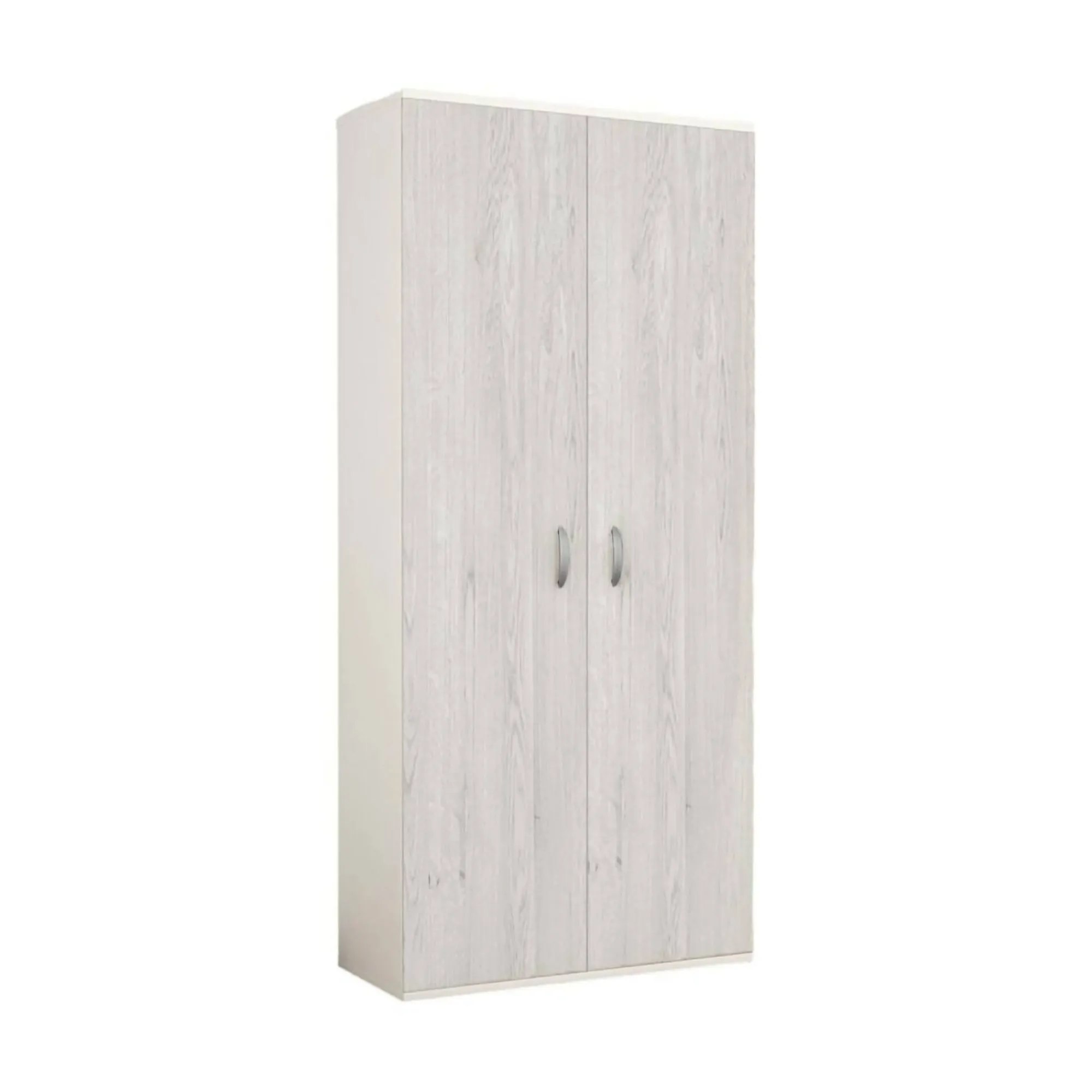Guardaroba 2 ante Bandu, 80x52h170 cm, Bianco e Rovere<Dmora Shop
