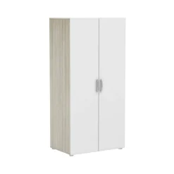 Guardaroba 2 ante Barge, 79x52 h166 cm, Rovere e Bianco opaco<Dmora Best Sale